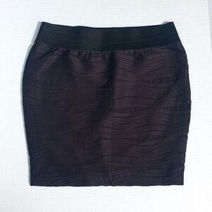 Medium Maurices Black Textured Mini Lined Pencil Skirt